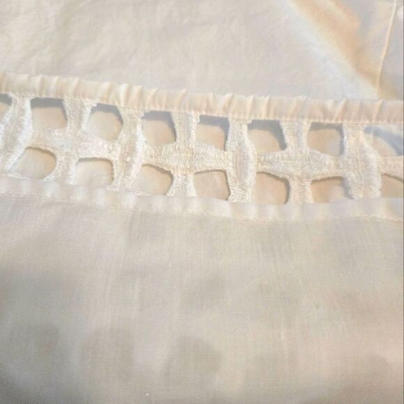 EC ZARA BASIC SHORT SHORT SLEEVE WHITE COTTON DRESS W/ SQUARE LACE SZ.XS - Picture 3 of 6